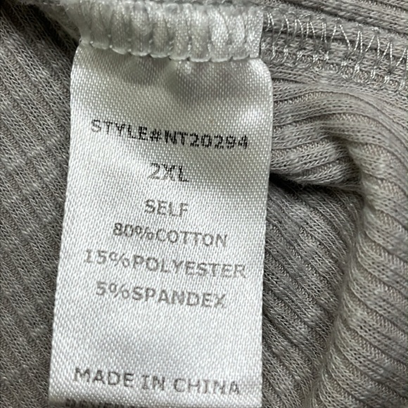 Baltic Born Henley Gray Button-Up drop shoulder long Sleeve Top size 2X - Picture 7 of 10